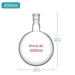 스토니랩 유리 싱글넥 원형 바닥 플라스크 RBF 24리터 40 표준 테이퍼 외부 조인트 - 1L 1리터 25