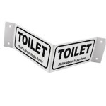 화장실 V모양 안내판 영문 디자인 내구성 패널