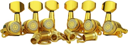 에다레이 잠금 튜너 3R 3L u2013 1 18 기어비 스트링 튜닝 키 페그 기계 헤드 세트 육각형 모양 노브 교체 크롬 3R 3L Chrome E-107SP