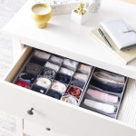 옷장 정리 보관을 위한 베이직 속옷 서랍 정리함 칸막이 서랍장 2팩 회색으로 완벽하게 어울림 Pack of 2