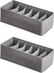 옷장 정리 보관을 위한 베이직 속옷 서랍 정리함 칸막이 서랍장 2팩 회색으로 완벽하게 어울림 Pack of 2