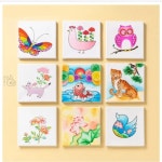 롱스팜 민화샵 부엉이 캔버스액자 1개 그림채색 인테리어소품 초등학교 집콕놀이