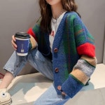 봄 가을용 여성 컬러 가디건 도톰한 간절기 니트웨어 여자가디건 이쁜가디건 여성가디건 가을가디건