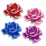 꽃모양 플라워 와펜 자수패치 꾸안꾸 4색 한복자