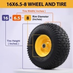 LMYYGO 16x6 5-8 튜브리스 타이어 휠 2개 교체 라이딩 잔디깎이 정원 트랙터 앞바퀴 타이어 3 오프셋 허브 3 4 베어링 16x6 teel tires... 