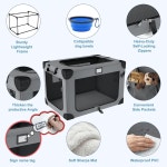 대형견을 위한 36 접이식 개 상자 통기성 메쉬 창문이 3도어 부드러운 개집 플러시 매트 실내외 사용에 적합한 그릇