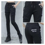 봉숙이 기모 컬리 겨울 2025 여성 스판 밴딩 배기 팬츠 여자 고무줄 베기 바지