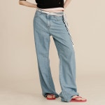 플랙 여성 여름 청바지 스트레이트 린넨 데님팬츠 PJTI2LGM405 PJTI2LGM415