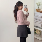 오브이 노카라 세미크롭 자켓 A1020