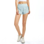 708090 더블 레이어 요가 피티니스 반바지 녹색