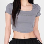 닷이프 여성용 니아 심플 크롭티 L 다크그레이 T24SS1-A0197