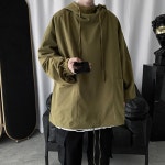 옷자락 남자 클래식 바람막이 박시핏 민무늬 큰주머니 후드티