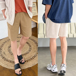 48까지 남자반바지 쿨 아이스 린넨 마 밴딩 카고 스판 타스란 남녀공용