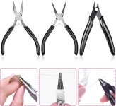 아코비즈 | 주얼리 펜치 바늘 코 둥근 와이어 커터가 포함된 비딩 제작용 크리도스 세트 3개 세트