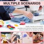 KAQRHFT 바늘 실타래 작업용 24개 PCS 키트 손 바느질 재봉틀 자수 치실을 위한 투명 보관함이 4종 간단한 도구 S-2