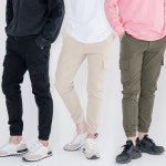 뉴골드2 면 카고 반밴딩 조거 팬츠 면카고-차콜