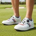 브랜슈 발이 편한 스파이크리스 소가죽 다이얼 남성골프화 스크린 파크골프화 260 화이트 DM-43 DS-H2102