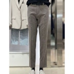 리버클래시 리버클래시 다크브라운 슬림핏 잔체크 히든밴딩 캐주얼 마 혼방 스판 슬랙스 팬츠 31 32 LKS27302 82