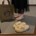 슬리퍼 털있는 여성용 2024 벨벳 면 유명인 플러스 07 살구 02 36