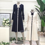 미니멈 MD 라인 배색 버튼 플레어 원피스 MM1AGWO1950