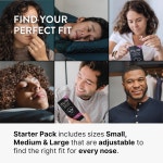 라이노메드 음소거 코 확장기 코골이 솔루션 스타터 팩 감소 수면 개선 제거 대체 더 나은 공기 흐름을 위한 호흡 보조제 3 Pack Starter Solid