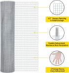 닭 가금류 협동조합 동물 울타리 정원 보호를 위한 철물 천 철망 아연 도금 48inx50ft 19 게이지 헤비 듀티 48 50