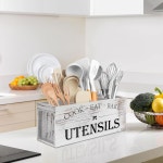 설리 초대형 주방용품 홀더 주방 조리대용 나무 식기 정리함 농가 장식 소박한 조리 도구 - 그레인