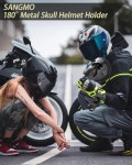 상모 메탈 해골 헬멧 홀더 오토바이 랙 180도 회전 벽 마운트 자전거 야구 럭비용 후크 2개 - 1