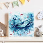 아란아트 상상력 자극 아이방 그림 동물 포스터 고래 일러스트 액자 01 하늘고래 01 3호 30x30 cm