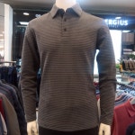 세르지오 가을 겨울 80 세르지오 에스에스패션 남성 캐주얼 약기모 쟈가드 사각조직 스판 긴팔 카라 티셔츠 G4766-GRAY 105