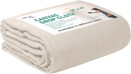 아발론 홈 캔버스 페인트용 천 드롭 4x5피트 페인팅용 1-8온스 - 바닥 가구 보호를 위한 다용도 방수포 재활용 면직물 4x5 Ft - 1 pc