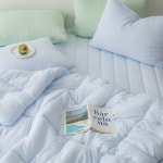 슬리안 사계절 부드러운 항균 옥수수솜 차렵이불 세트 이불 베개커버 세트 슈퍼싱글 소다블루 150X210