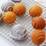 셰프메이드 미니 마들렌 케이크 팬 세트 오븐 즉석 냄비 베이킹용 3 4Pc 논스틱 구형 쉘 베이크웨어 샴페인