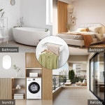 RFUO 의류 건조대 세탁 행거 세탁용 벽걸이 접이식 실내 실외 폭 19 7 알루미늄 막대 4개 용량 40파운드 흰색 19 7 19 7 Inch without hooks