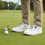 브랜슈 발이 편한 스파이크리스 소가죽 다이얼 남성 골프화 스크린 파크골프화 280 화이트 DM-44 DS-H2103