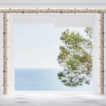 붙여넣기 대담한 이상적 자작나무 침실 거실에 앤 4 모양 오두막 미리 - x 자연 4 6 trimz 벽지 숲 테두리 10 15