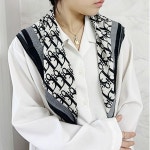여성 자석 스카프 마그네틱 목걸이 패턴 실크 봄 간절기 데일리 오피스룩 캐주얼