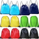 드로스트링 백팩 12PCS 벌크 스트링 스포츠 짐 여성용 신치 믹스 컬러 12PCS