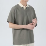 남성 카라 티셔츠 반팔 면 배색 카라티 폴로 여름 남자 라운드넥 기본 스포츠 캐주얼 반팔티 상의
