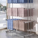 4단 이불봉 빨래건조대 대형 베란다 세탁 수건 이동식 A 스테인리스 2겹