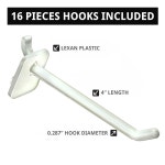 Azar 4 잠금 후크 16팩이 8 W x 20 회전 페그보드 카운터 디스플레이 흰색 디스플레이 공개 700508-WHT-4W16