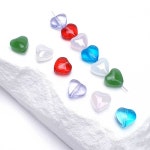 앤쥬얼리 글라스 관통형 하트 비즈 악세사리 부자재 10개