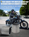 TDZ MOTO 2pcs 배기 파이프 머플러 개스킷 슬립 온 헤더 할리 스포츠터 883 1200 소프트테일 팻 보이 용 2017-UP