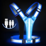 삼리오르 LED 반사 러닝 조끼 라이트 업 여성 남성 를 위한 야간 보행 자전거용 안전등 장비