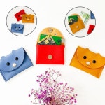 바느질 가죽파우치 만들기 DIY 가죽 미니지갑 키트 재료 라벤더블루