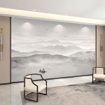 수묵화 산수화 종이 민화 선물 심플 블라인드 벽화 인테리어 인테리어 스크린 장식 스타일7