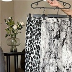 여성 패턴 와이드 냉장고바지 젖소무늬 호피무늬 패턴 루즈핏 데일리 홈웨어 트렌디