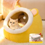 해피유통 귀여운 고양이 집 솜털 밀폐형 디자인 따뜻하고 안전한 삼각형 트럼펫 스타일L