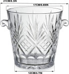 손잡이와 집게가 브이스키크리스 유리 스 버킷 - 37온스 용량 투명 서빙 집게 1L D Clear