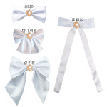 화이트 골드진주 리본 보타이 나비넥타이 BOO다방 흰색 진주 리본타이 미니 리본